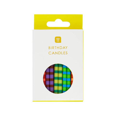 Striped Birthday Candles 24-pack