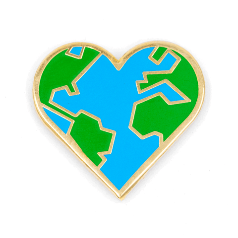 Heart Earth Enamel Pin