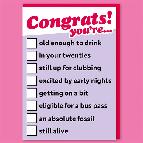 Congrats Checklist Birthday Card