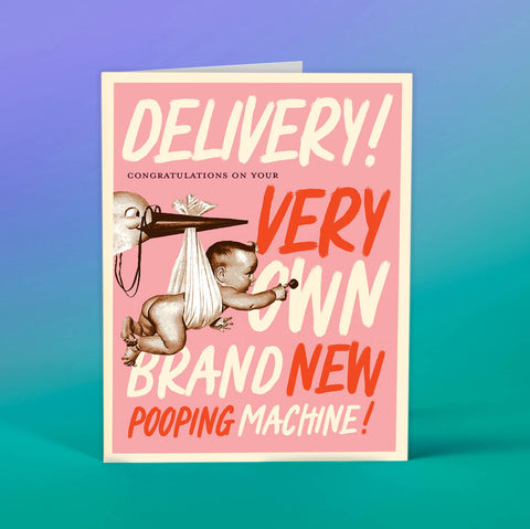 Pink Pooping Machine Card