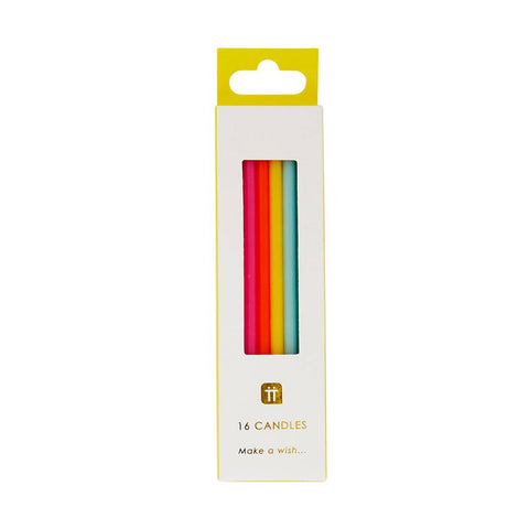 Tall Rainbow Birthday Candles 16-pack