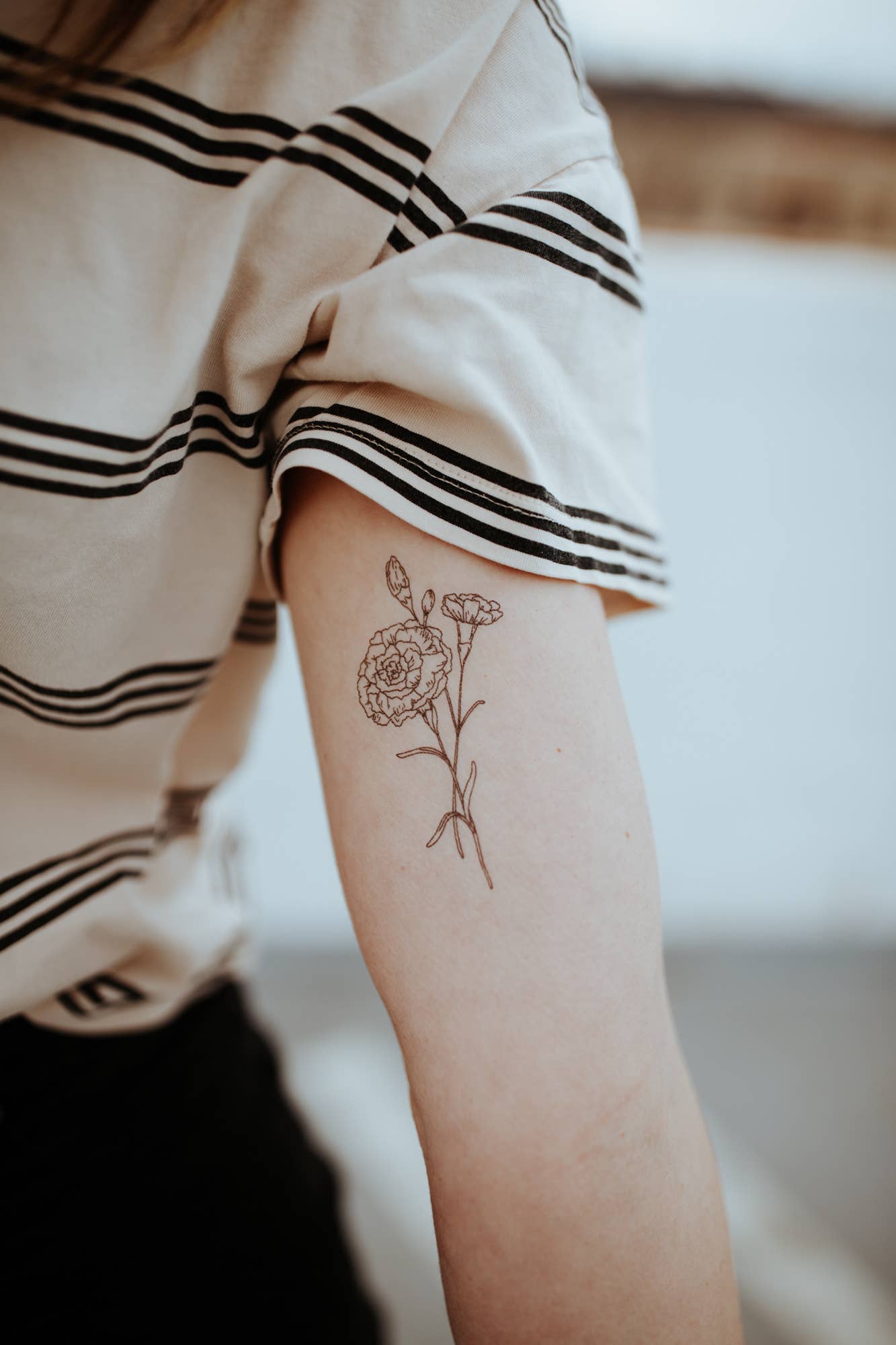 ArtStation - Carnation Tattoo Black and White - Birth Flower Tattoo