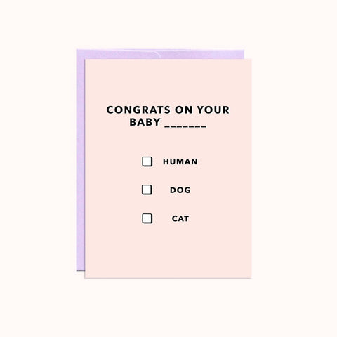 Baby Multiple Choice Card