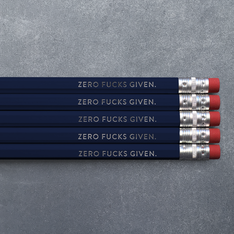 Lot de 5 crayons Zero Fucks Given