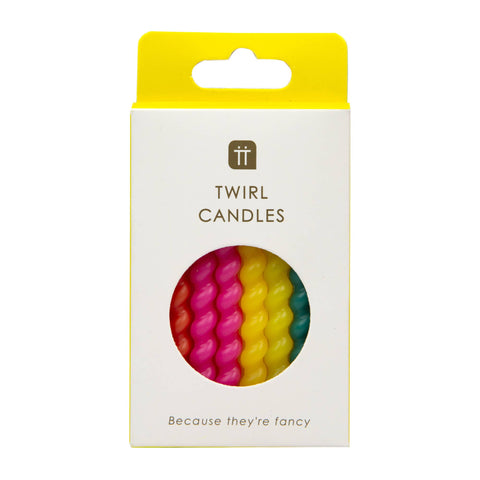 Twisted Rainbow Birthday Candles 8-pack