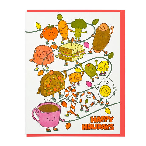 Happy Holidays Food Friends Card