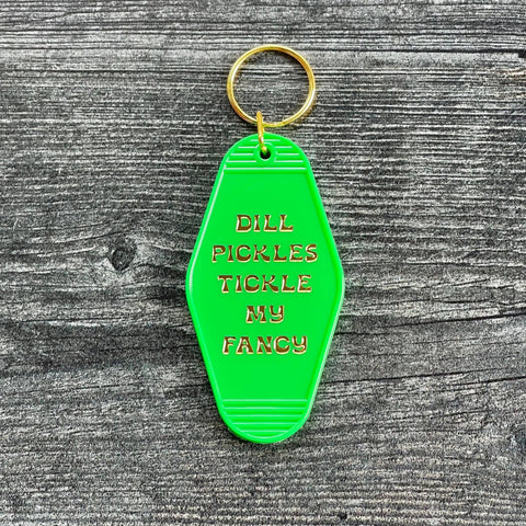 Dill Pickles Tickle My Fancy Motel Keychain