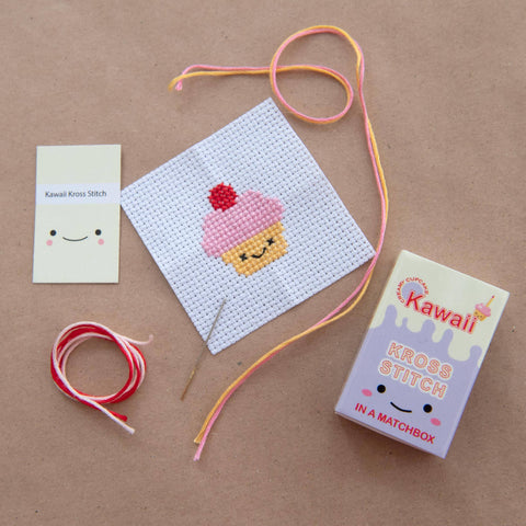 Cupcake Cross Stitch Kit In A Matchbox