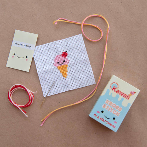 Ice Cream Cross Stitch Kit In A Matchbox